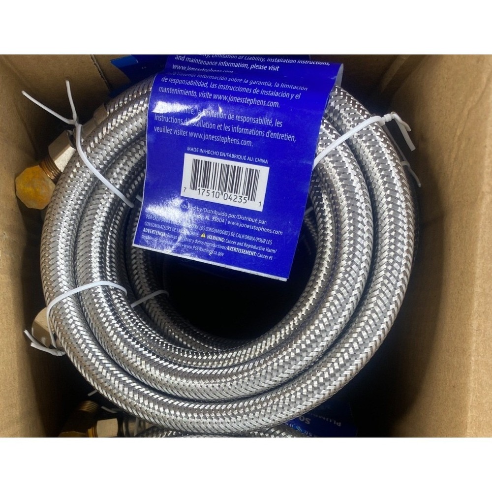 10 Jones Stephens S04235 Braided Stainless Dishwasher Con 3/8 Comp x 72" 90EL